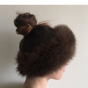 Real fur head wrap